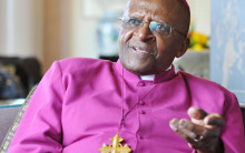 RESTRICTED TO EDITORIAL USE - MANDATORY CREDIT "AFP PHOTO /TEMPLETON PRIZE / Ilan Godfrey" - NO MARKETING NO ADVERTISING CAMPAIGNS - DISTRIBUTED AS A SERVICE TO CLIENTS---- In this handout picture released by the John Templeton Foundation shows the 2013 Templeton Prize Laureate, Archbishop Emeritus Desmond Tutu after the Templeton Prize ceremony on April 11, 2013 in Cape Town. South Africa's Archbishop Emeritus Desmond Tutu has been awarded the 2013 Templeton Prize by the US-based Templeton Foundation for his work in advancing spiritual principles such as love and forgiveness. 
 AFP PHOTO / TEMPLETON PTIZE / ILAN GODFREYIlan Godfrey/AFP/Getty Images